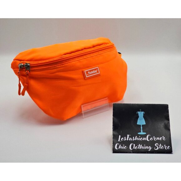 Foldie Unisex Neon Orange Lightweight Fanny Pack Adjustable Strap Waist Bag 2732 - Picture 5 of 16